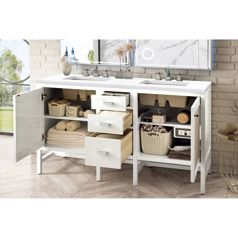 James Martin Vanities E444-V60D-3WZ Addison 60" Free Standing Double