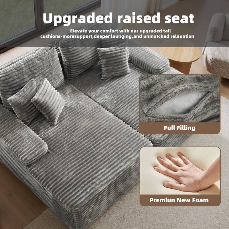 Cathy 82" W No Assembly Required Chaise Sofa Lounge Sectional Couch