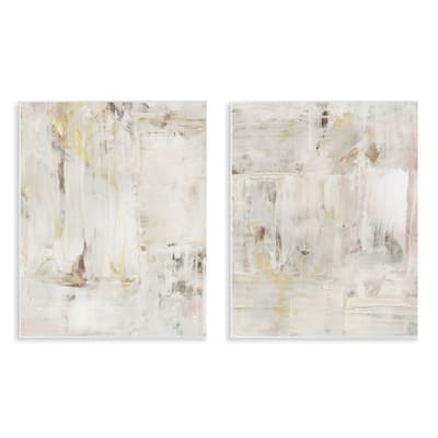 Stupell Contemporary Muted Abstracts Wall Plaque Art Design By Victoria Barnes (Set of 2)