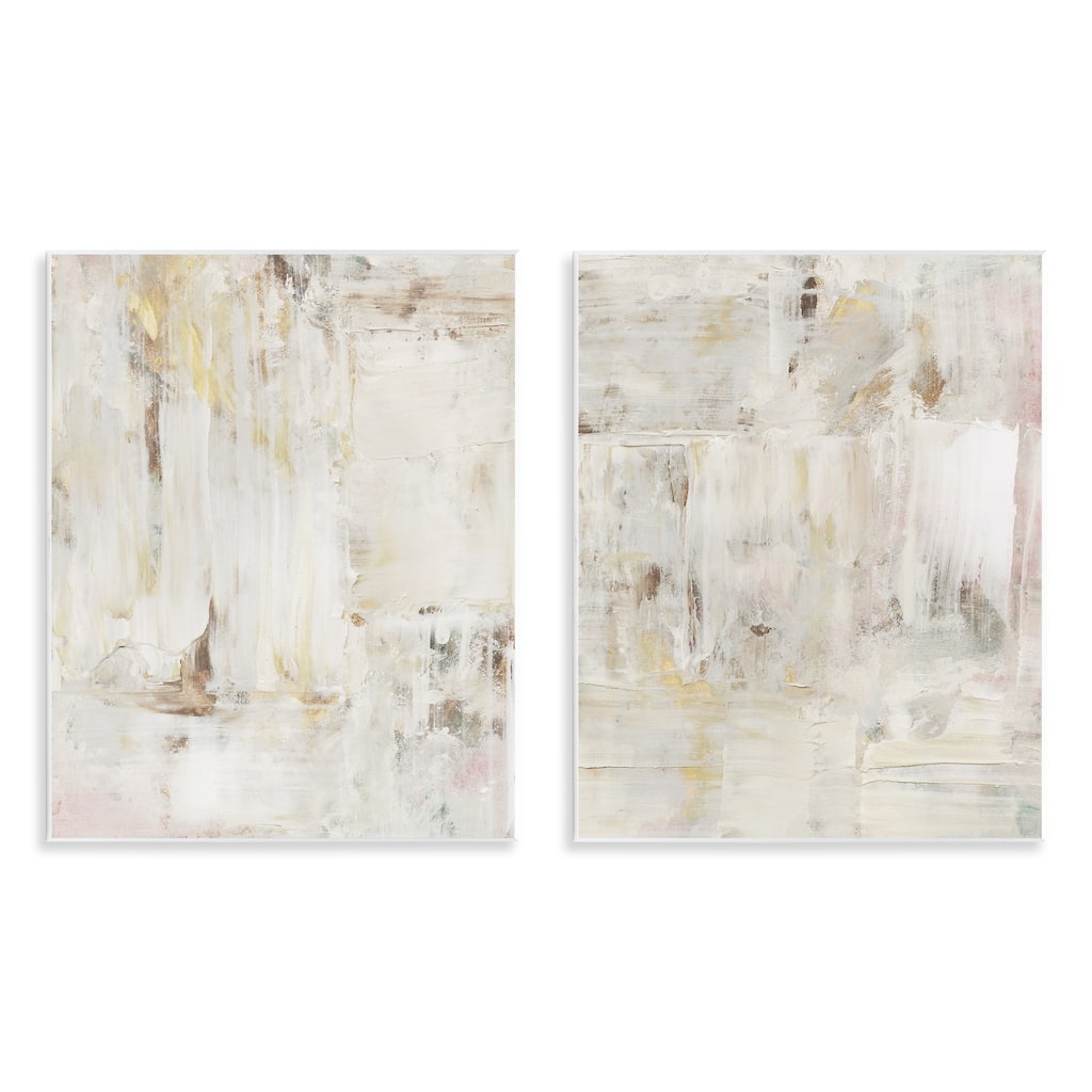 Stupell Contemporary Muted Abstracts Wall Plaque Art Design By Victoria Barnes (Set of 2)