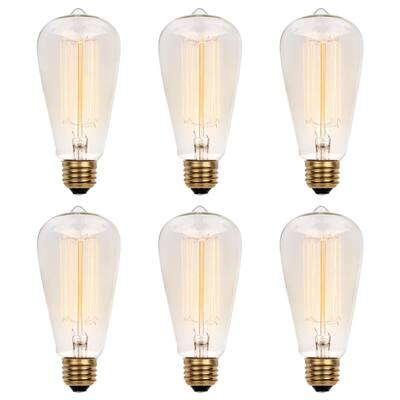 Westinghouse Lighting 60-Watt Clear ST20 Timeless Vintage Inspired Bulb with Medium Base 6-Pack - Warm White