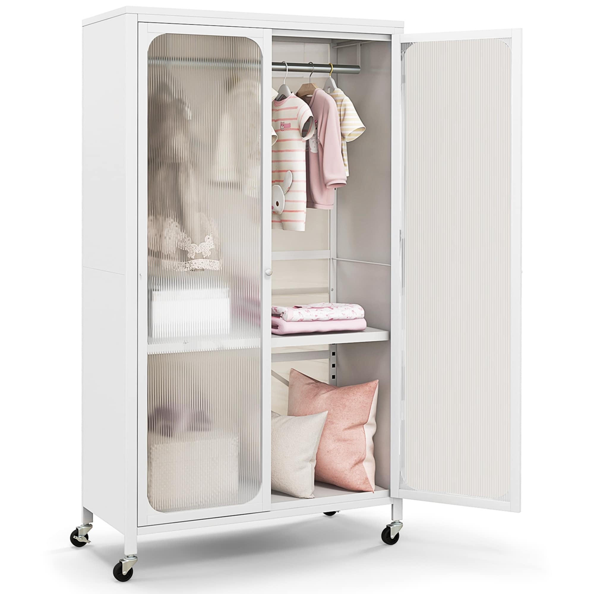 Metal sales armoire wardrobe