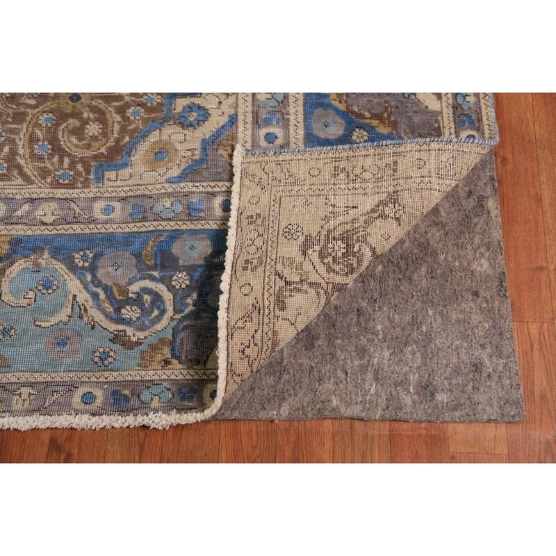 Geometric Tabriz Persian Area Rug Handmade Bedroom Wool Carpet - 9'8"x 13'1"