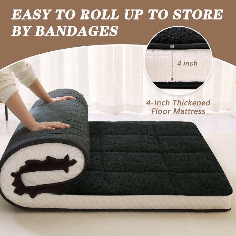 Floor Mattress, Futon Mattress, Thick Folding Sleeping Pad