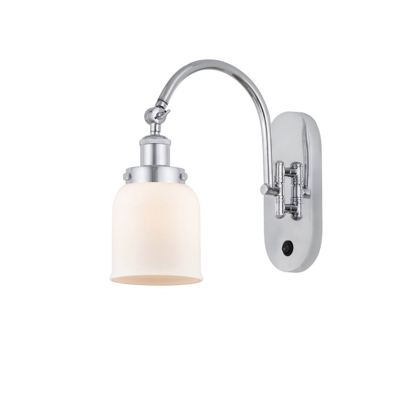 Innovations Lighting Franklin Restoration Bell - 1 Light 5" Sconce - Arm Swivels Side To Side - Polished Chrome/Matte White