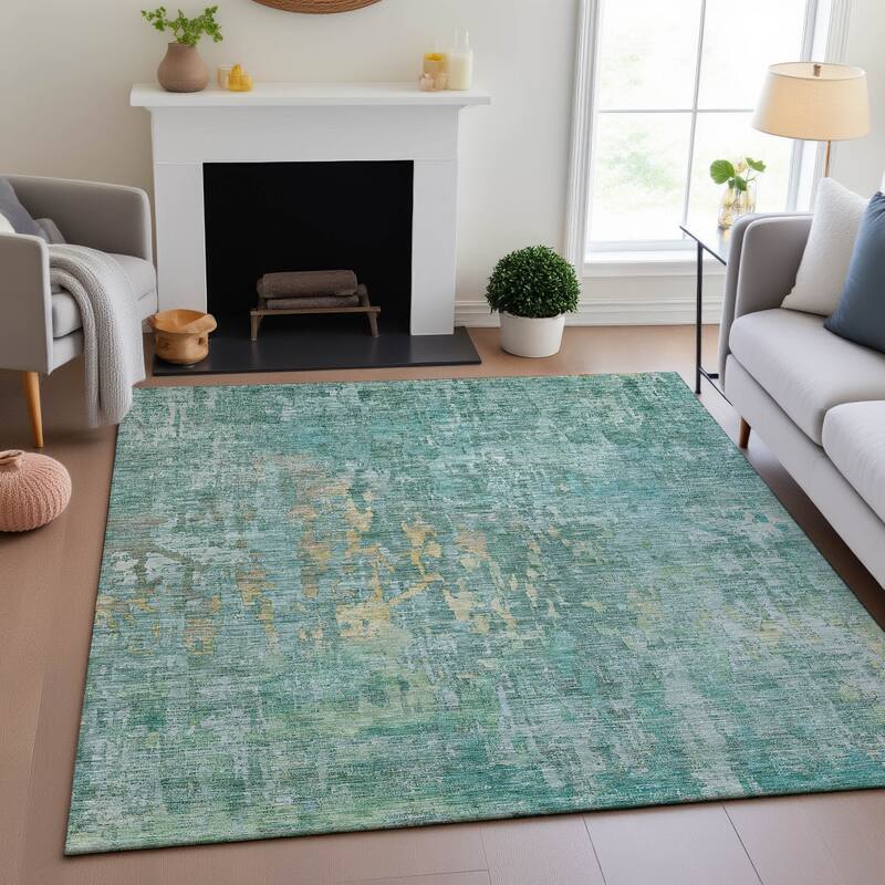 Premium Washable Super Soft Modern Ombre Mayfield Rug - Teal - 3' x 5'