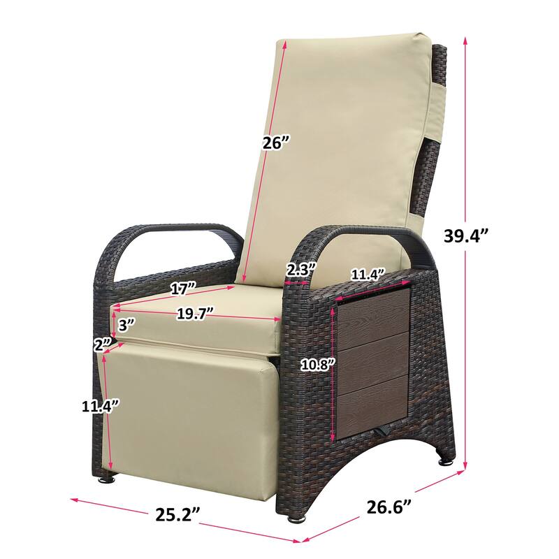 Outdoor Recliner Chair (Excluding the table)