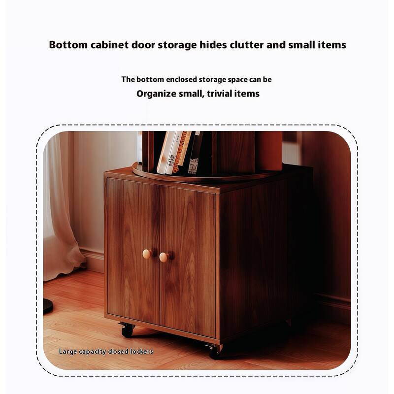 360° Rotating 5-Tier Bookshelf - Compact Corner Design with Storage Drawer for Bedroom/Living Room‌