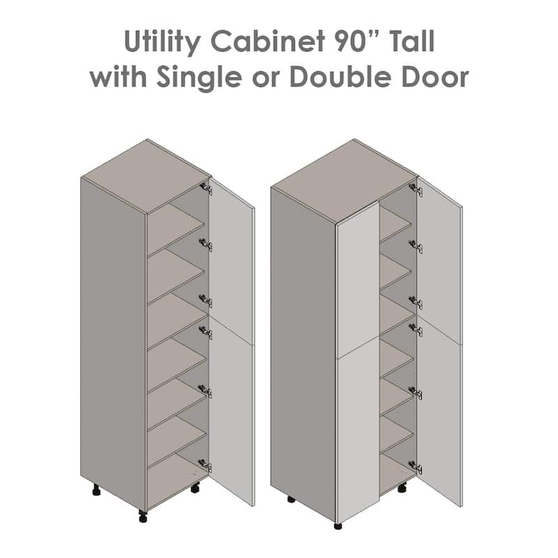 18" x 90" Utility Cabinet-Double Door-Grey - 18 x 90 x 23 3/8