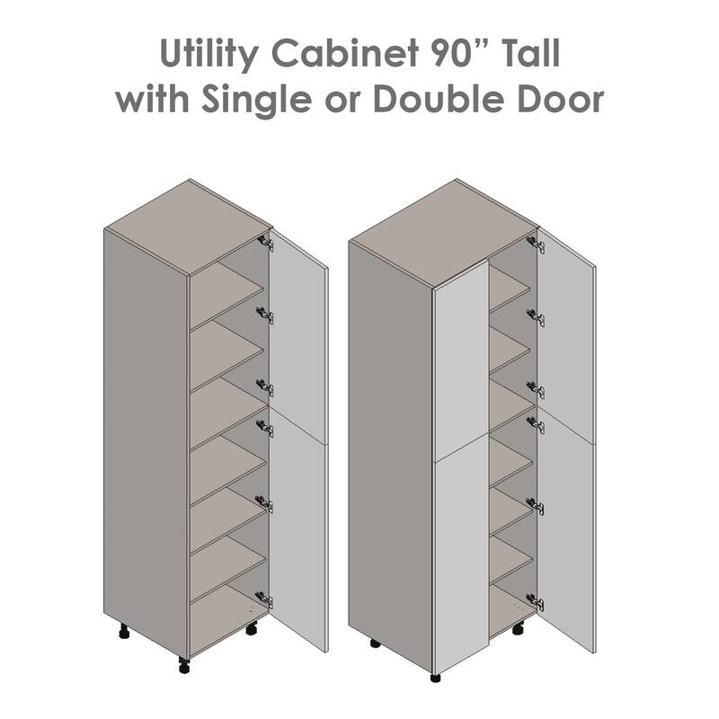 30" x 90" Utility Cabinet-Four Door-Grey - 30 x 90 x 23 3/8