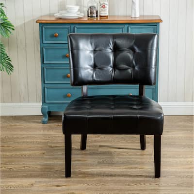 Faux Leather Tufted Accent Chair with Oversized Seating