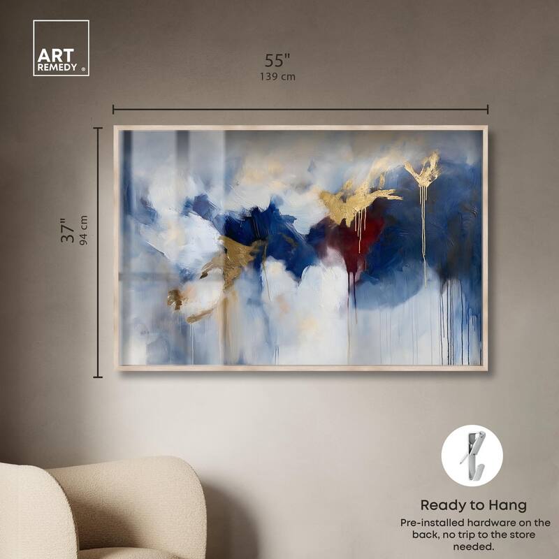 Eclipse of Gold and Blue Shadowbox by Art Remedy