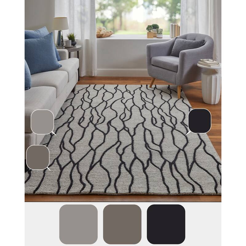 Grand Bazaar Fadden Hand Tufted Abstract Transitional Area Rug