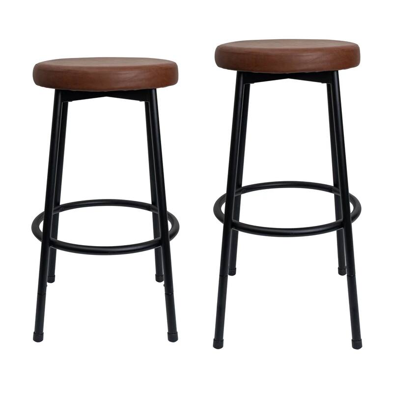 Azalea Park Set of 2 Adjustable Height Barstools with Upholstered Seat - 15.94 W x 15.94 D x 24.02-29.02 H"