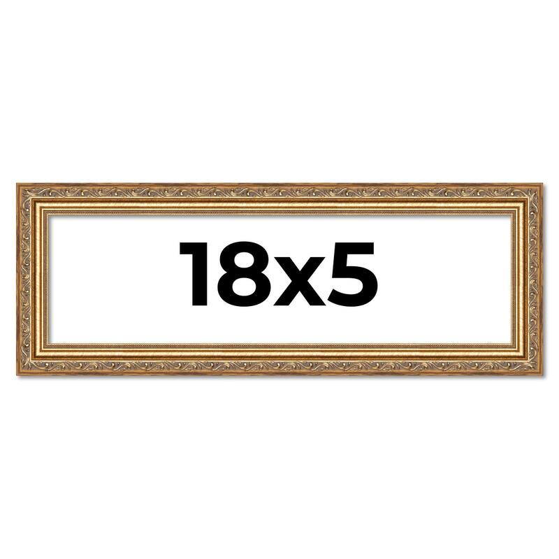 18x5 Frame Red Solid Wood Picture Frame Width 1.75 Inches | Interior Frame Depth 1 13/16 Inches