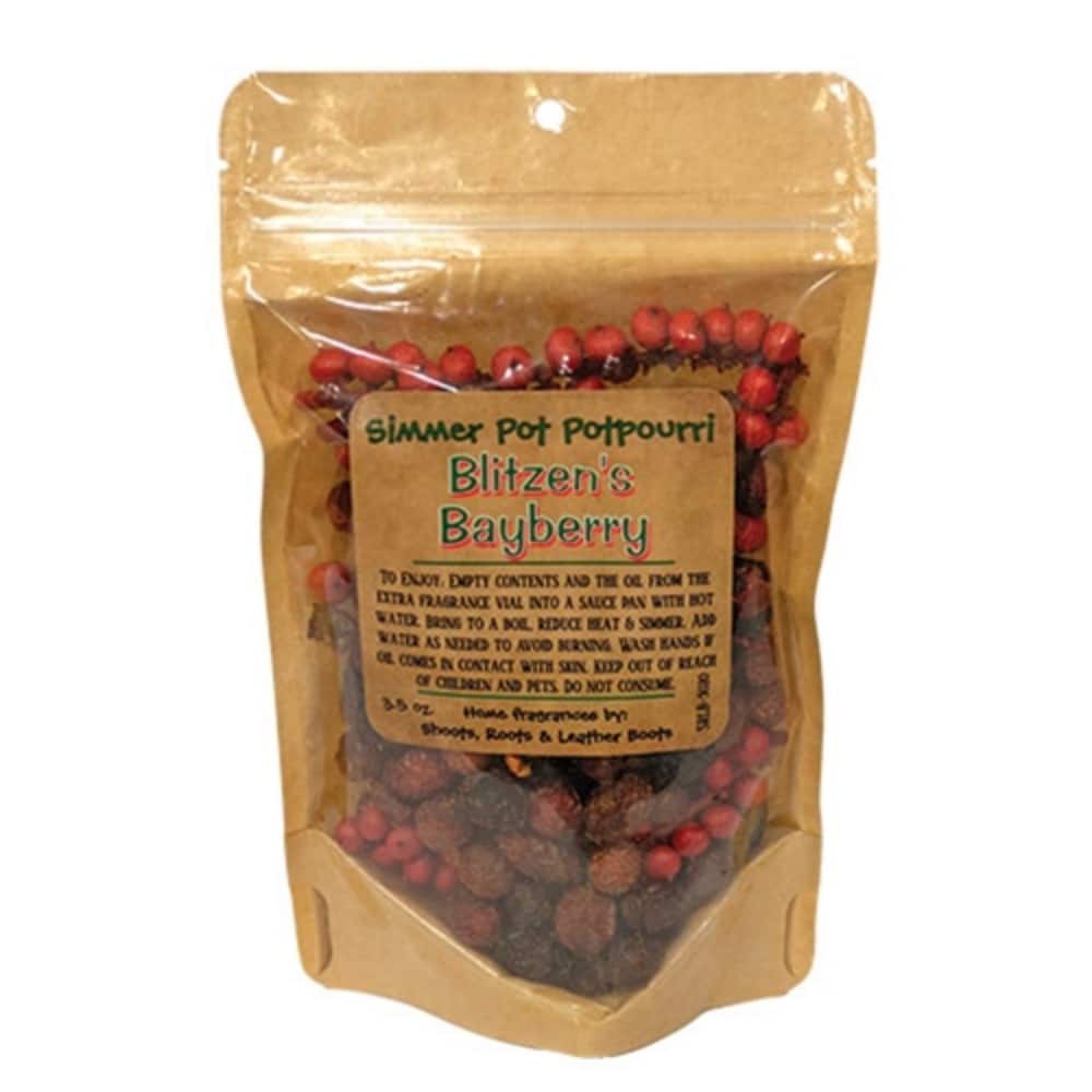 3.5oz Brown Red Green Bayberry Simmer Pot Potpourri with Spiced Fragrance and Refresher Oil - 8" H x 4" W x 2.25" D
