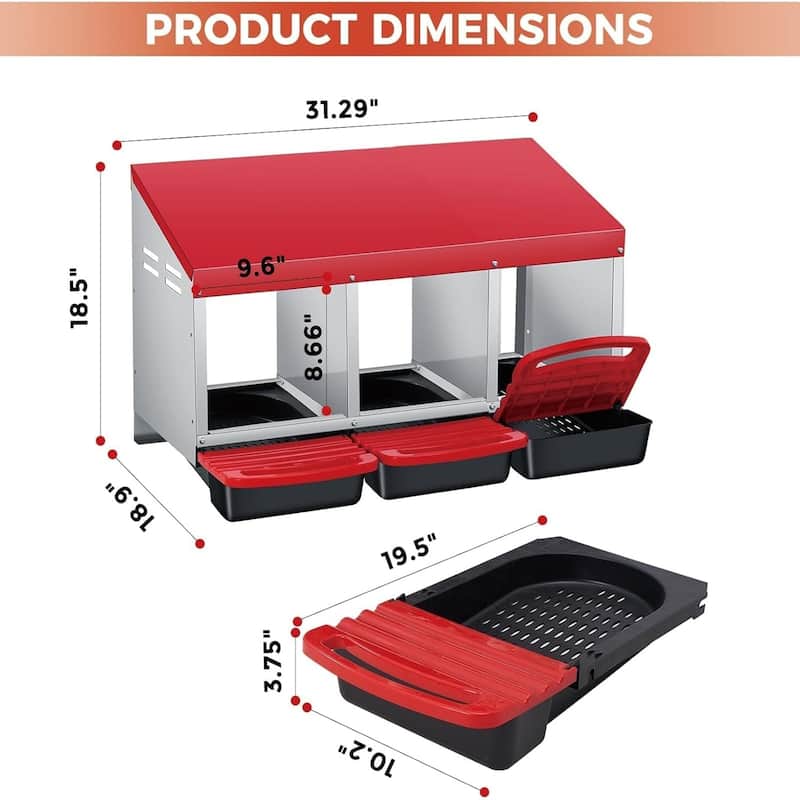 3 Hole Chicken Nesting Boxes
