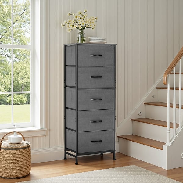 4/5 Drawers Dresser Storage Organizer Unit w/Removable Fabric Bins, Steel  Frame Wood Top - On Sale - Bed Bath & Beyond - 41280806