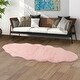 preview thumbnail 8 of 10, GlowSol Faux Sheepskin Wool Area Rug, Bunny Hair Chair Cover Seat Pad Fuzzy Thick Area Rug Carpet Mat for Bedroom Floor Sofa 2' x 6' Runner - Pink