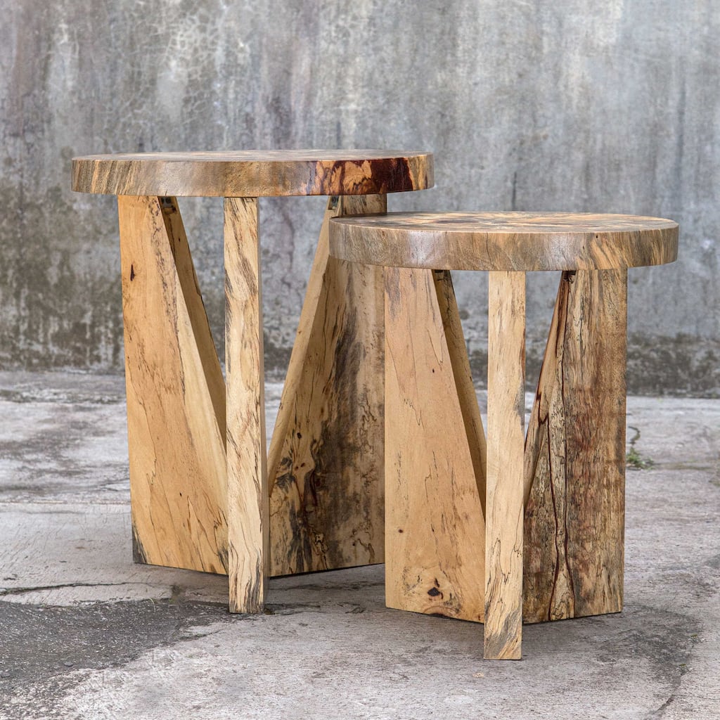 Uttermost Nadette Set of (2) Modern Rustic End Nesting Tables