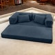 preview thumbnail 102 of 179, Jaxx Unsofa Modular Convertible Sectional Sofa with Fold Out King Sleeper Bed 2-Seat Sofa. - Corduroy Indigo Blue