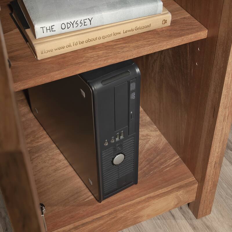 Engineered Wood Industrial Computer Desk with Three Roomy Drawers, Brown