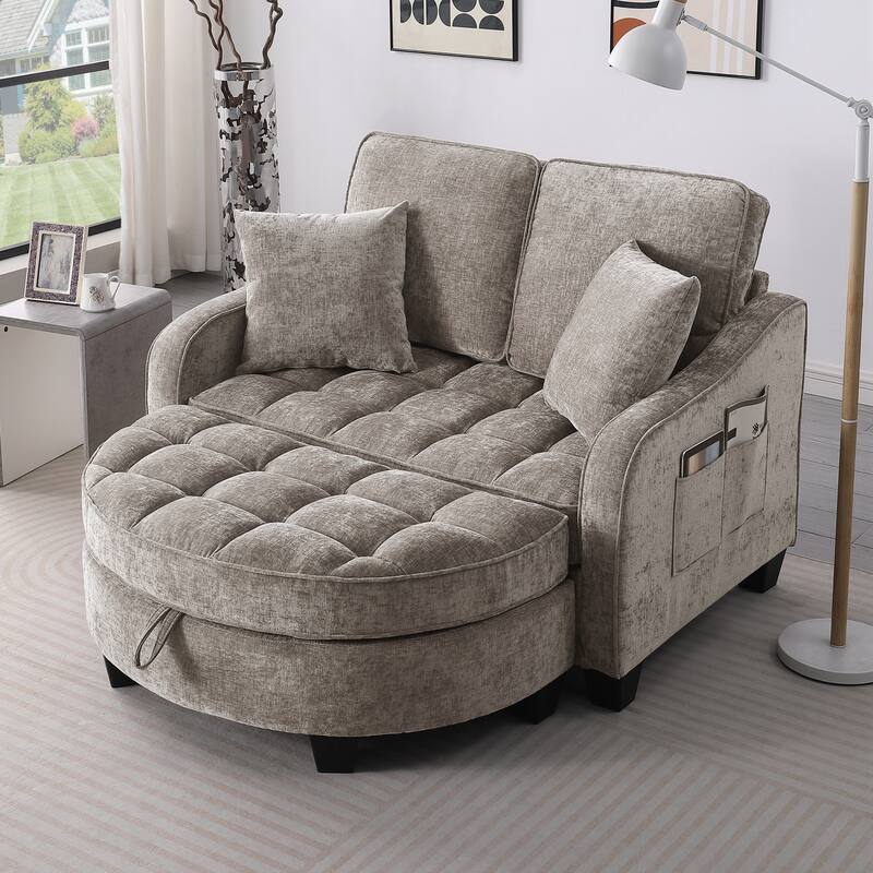 Sofa Comes with Two Small Throw Pillows, Suitable for Living Room and Bedroom