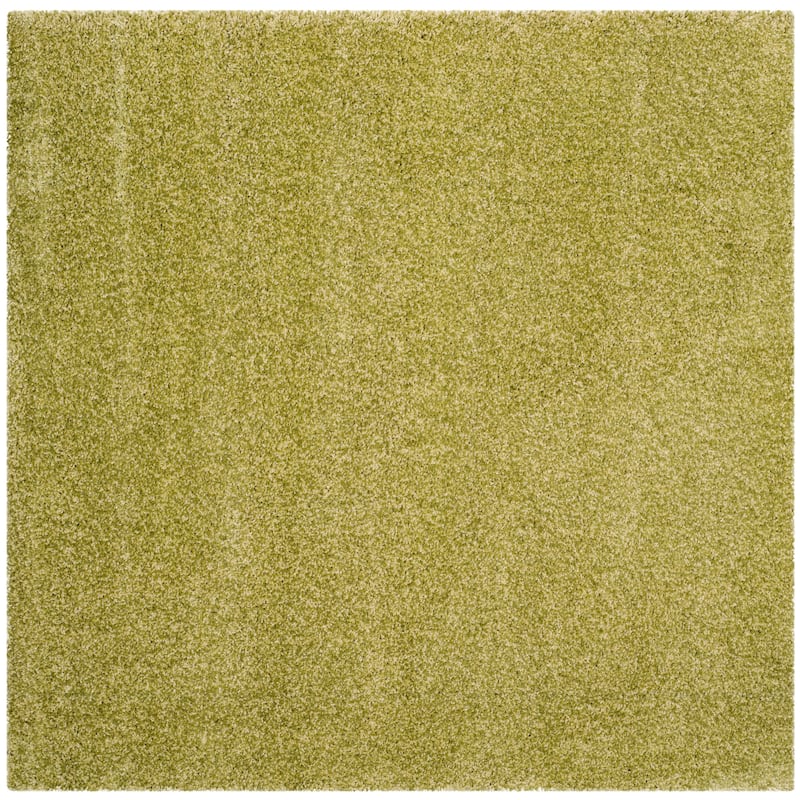 SAFAVIEH Santa Monica Shag Einara 2-inch Thick Area Rug - 6'7" Square - Green - Square
