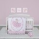 preview thumbnail 2 of 8, Sammy & Lou Blooming Ballet Pink, White and Gray 4 Piece Crib Bedding Set
