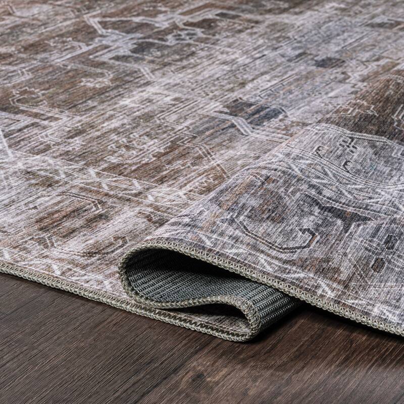 JONATHAN Y Dalyan Ornate Medallion Machine Washable Area Rug