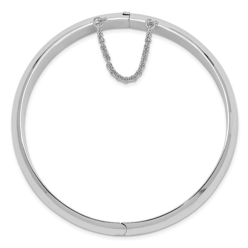 Curata 925 Sterling Silver 7.5" 12mm High Polish Hinged Bangle Bracelet