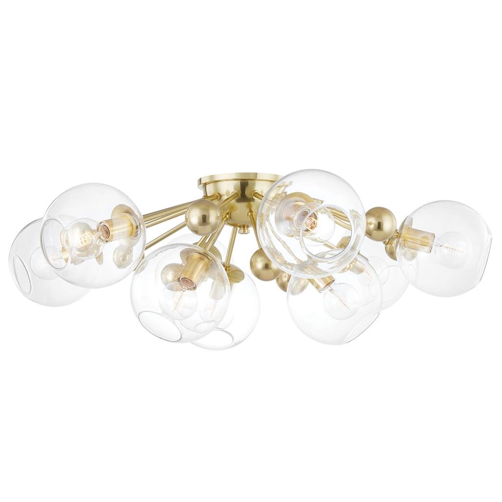Hudson Valley Abbott 9-Light Semi-Flush Mount Clear Glass