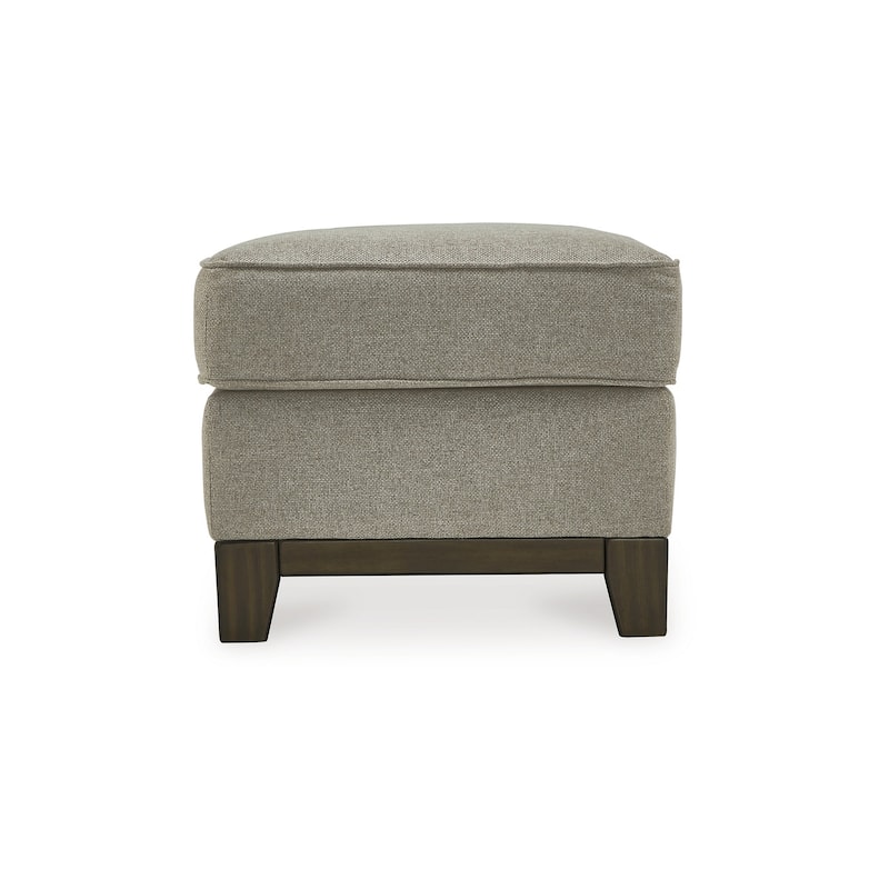 Kenny Accent Ottoman, Granite Gray Woven Texture Polyester 34 Inch