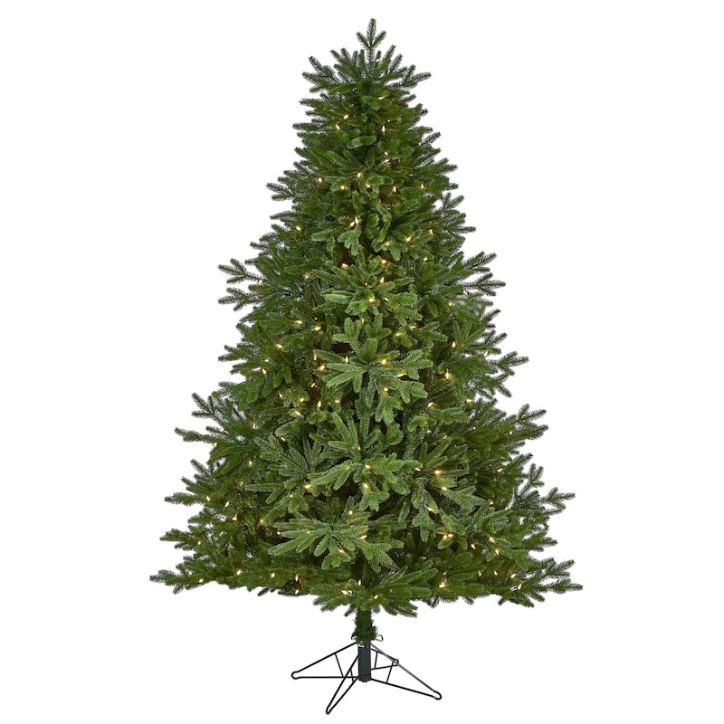 7ft. Fir Real Touch Artificial Christmas Tree with 400 Warm White Multifunction LED Lights - Realistic Holiday X-Mas Tree