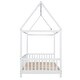 preview thumbnail 6 of 10, Wood Twin Size House Bed with Guardrail and LED Light, White