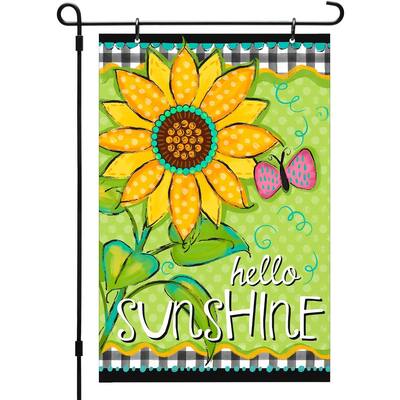Made in USA Reversible Printed Garden Flag Outdoor Yard Décor Hello Sunshine by CounterArt® 12 x 18.25 inches