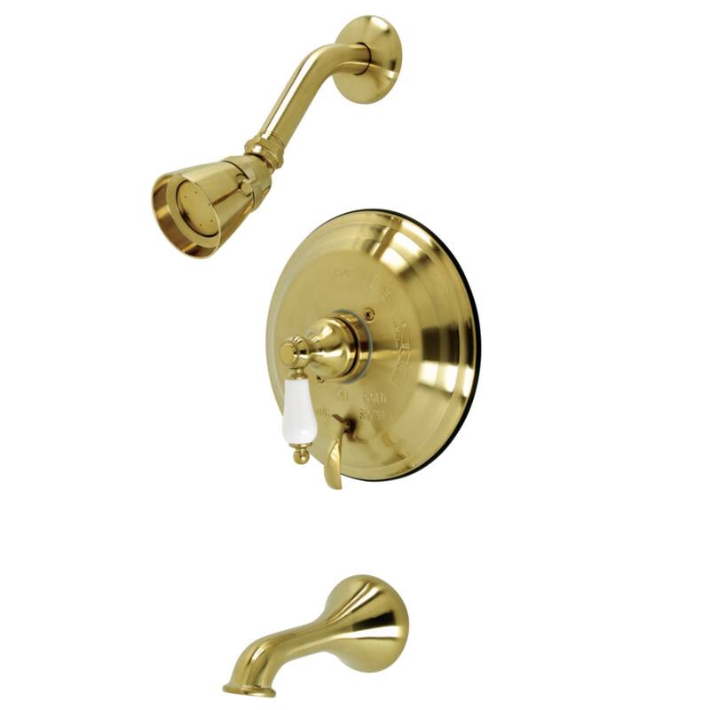 Kingston Brass Restoration Tub and Shower Trim Package With 1.8 GPM - Brushed Brass