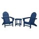 preview thumbnail 15 of 14, POLYWOOD Vineyard 3-Piece Adirondack Set with South Beach 18-inch Side Table Navy