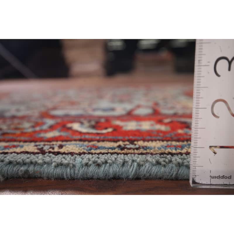 Blue Oushak Indian Accent Rug Hand-Knotted Transitional Wool Carpet - 3'0"x 4'10"