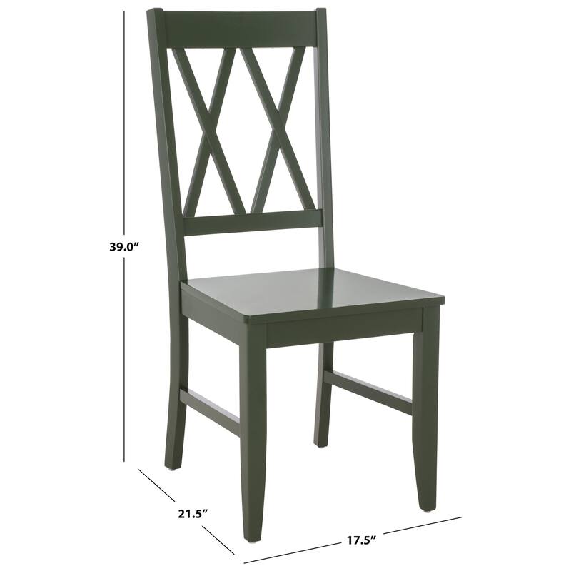 SAFAVIEH HOME Yana Double X-Back Side Chair - 18"W x 22"D x 39"H