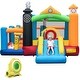 preview thumbnail 2 of 4, Train Themed Kids Bouncer with Slide and Basketball Hoop with 950W Air Blower - 15.5ft x 12ft x 8ft