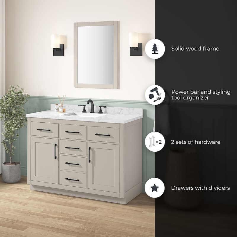 Athea Bathroom Vanity with White Engineered Marble Top
