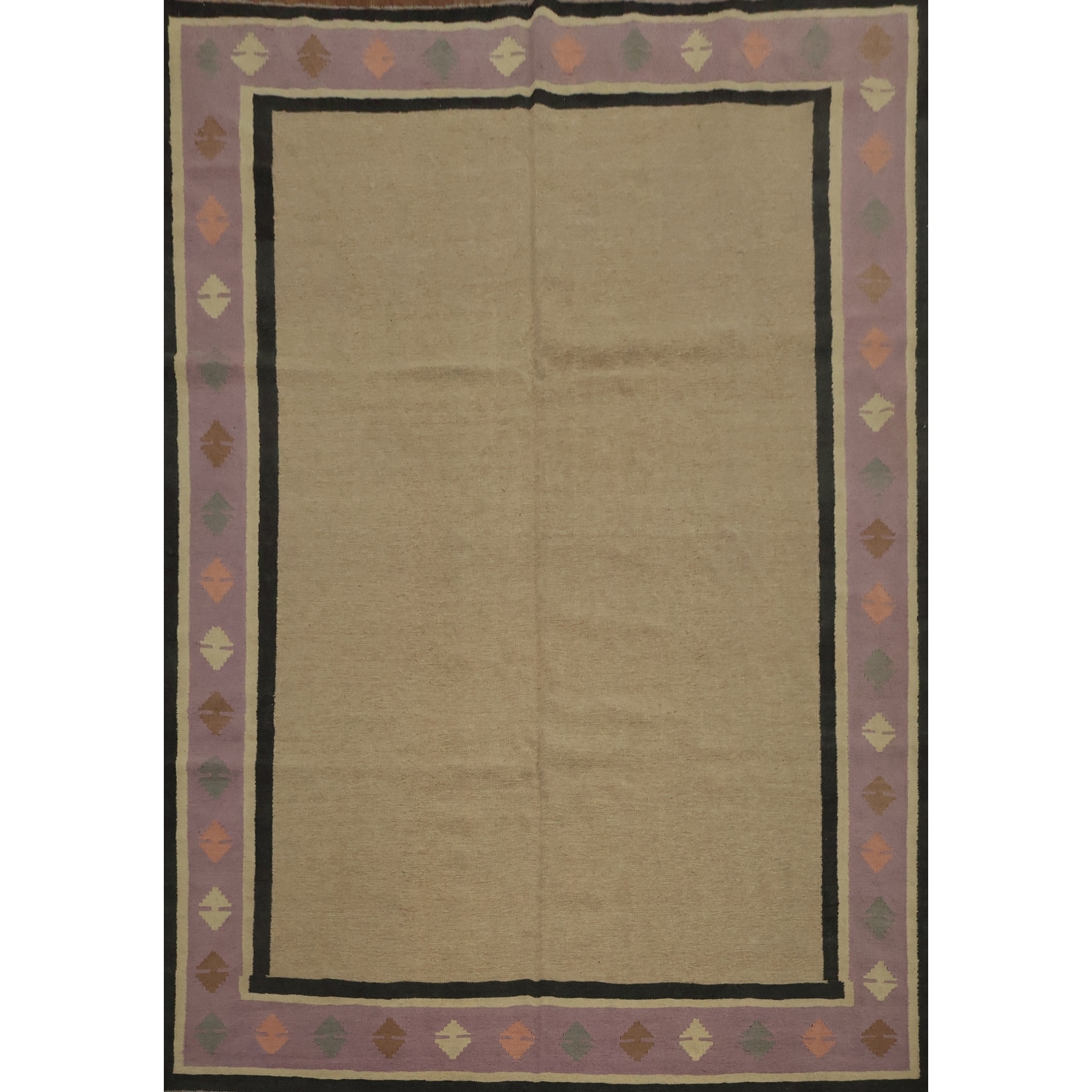Hand Woven Oriental 100% Wool Carpet Southwestern Tribal Brown Kilim Area Rug - 10' 0'' X 8' 2''