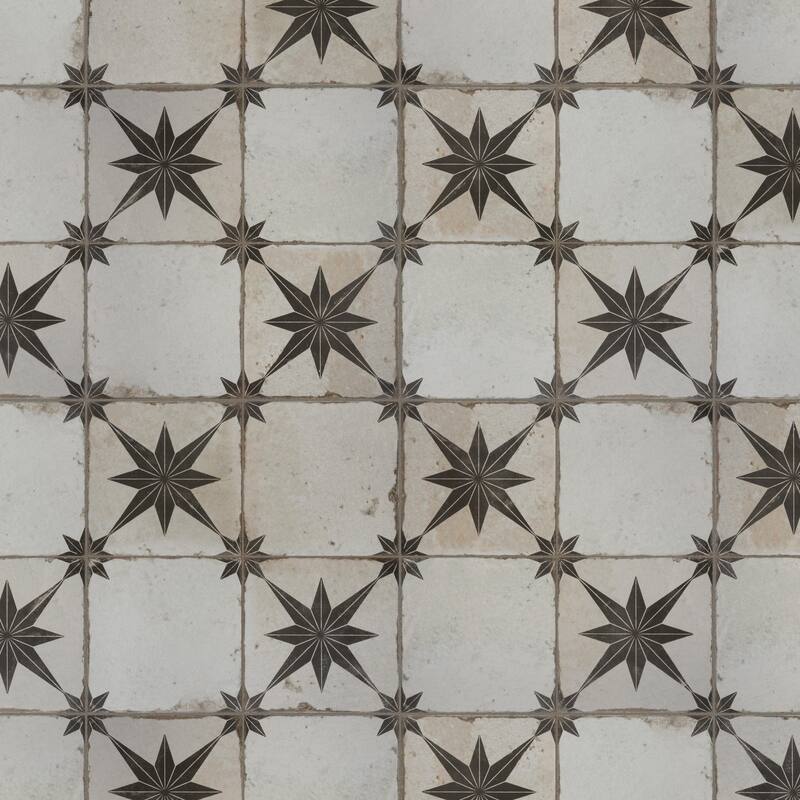 Merola Tile Kings Star Ara Nero 17-5/8" x 17-5/8" Ceramic Floor and Wall Tile
