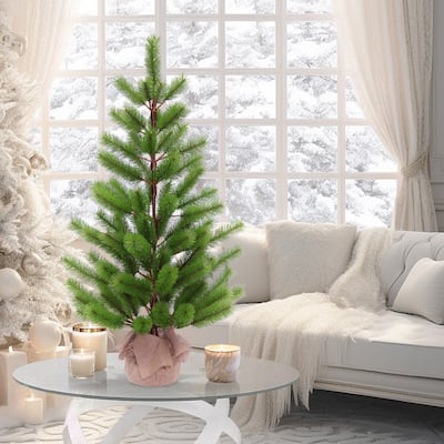 Puleo International 3 ft. Artificial Christmas Tree in Burlap Sac