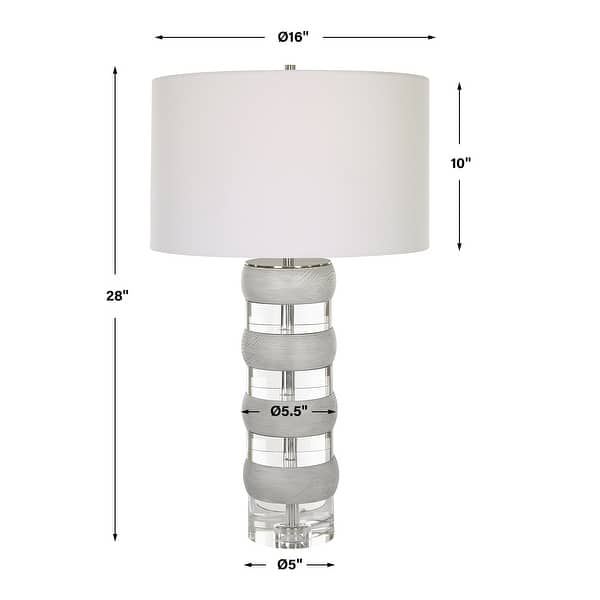 Uttermost Band Together Crystal & Wood Table Lamp - 16 W X 28 H X 16 D (in)