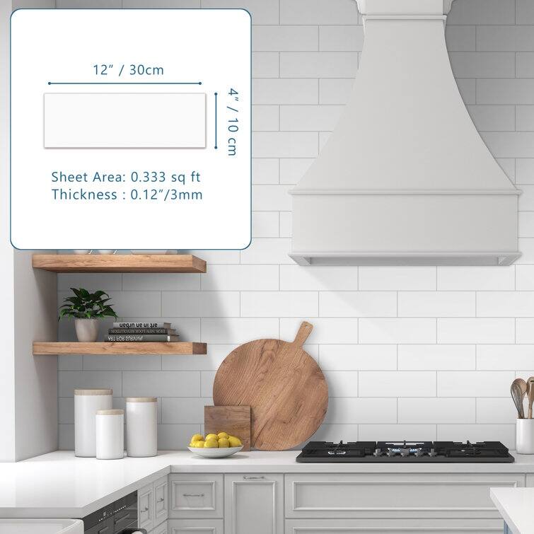 4" x 12" Stone Composite Peel & Stick Subway Tile