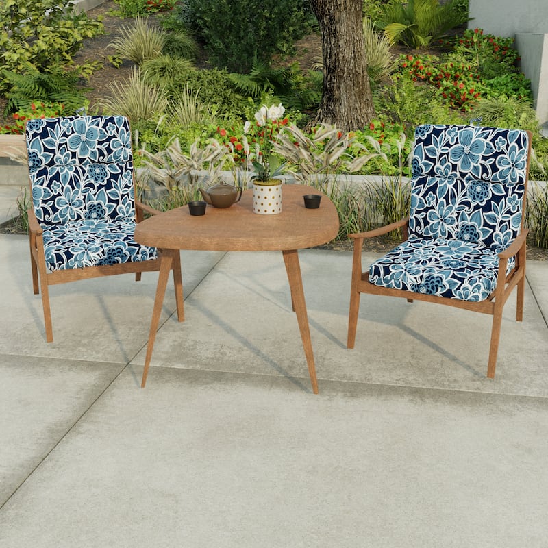 22" x 44" Outdoor Chair Cushion with Ties and Loop - 44'' L x 22'' W x 4'' H