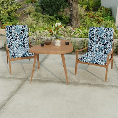 22" x 44" Outdoor Chair Cushion with Ties and Loop - 44'' L x 22'' W x 4'' H