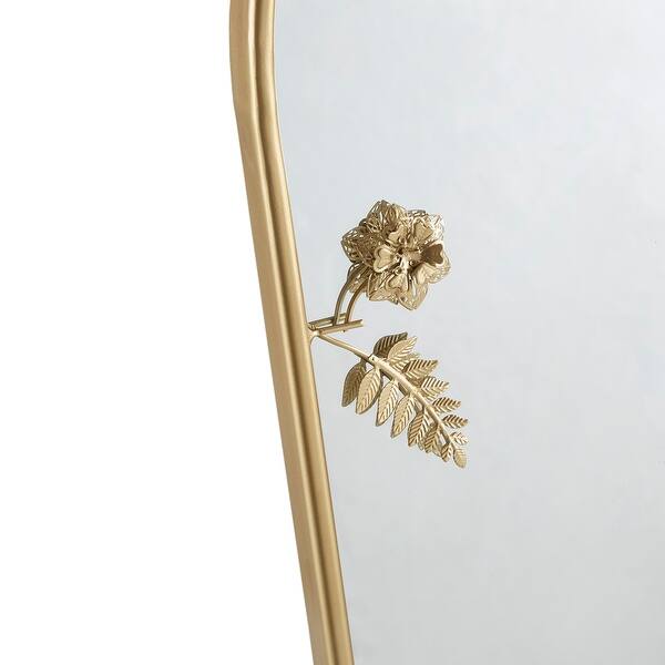 Madison Park Adaline Gold Arched Metal Floral Wall Mirror